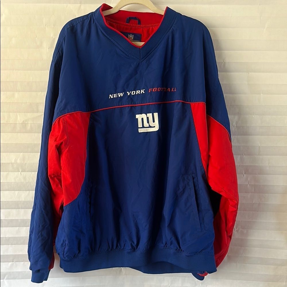 NY Giants Team Apparel On-Field Pullover Field Jacket Blue NFL Size 2XL